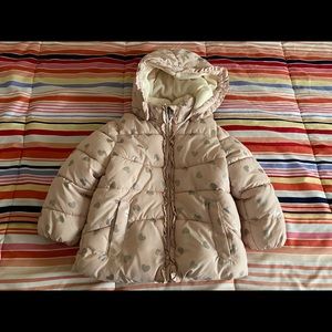 2-3 year toddler girl pink and hearts coat